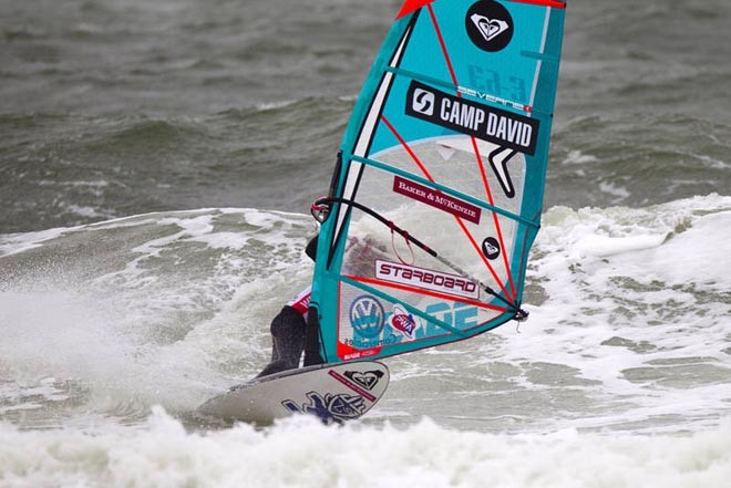 Iballa Moreno bottom turn - 2012 PWA Sylt World CUp ©  John Carter / PWA http://www.pwaworldtour.com